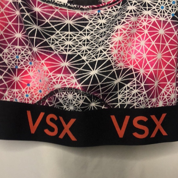 VSX VICTORIA’S SECRET multi colored Racerback “The Player” Sports bra. Size M. - Picture 3 of 8